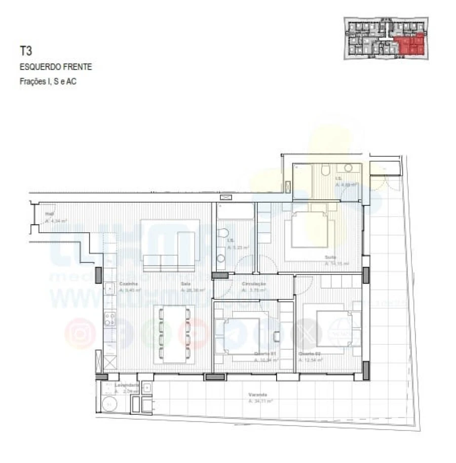 Apartamento T3 para Venda em Ferreiros e Gondizalves Foto 32