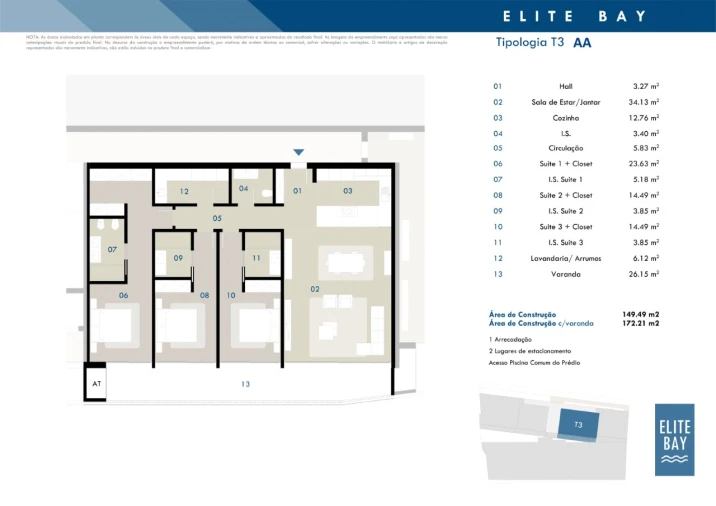 Apartamento T3 para Venda em Camara de Lobos Planta 1