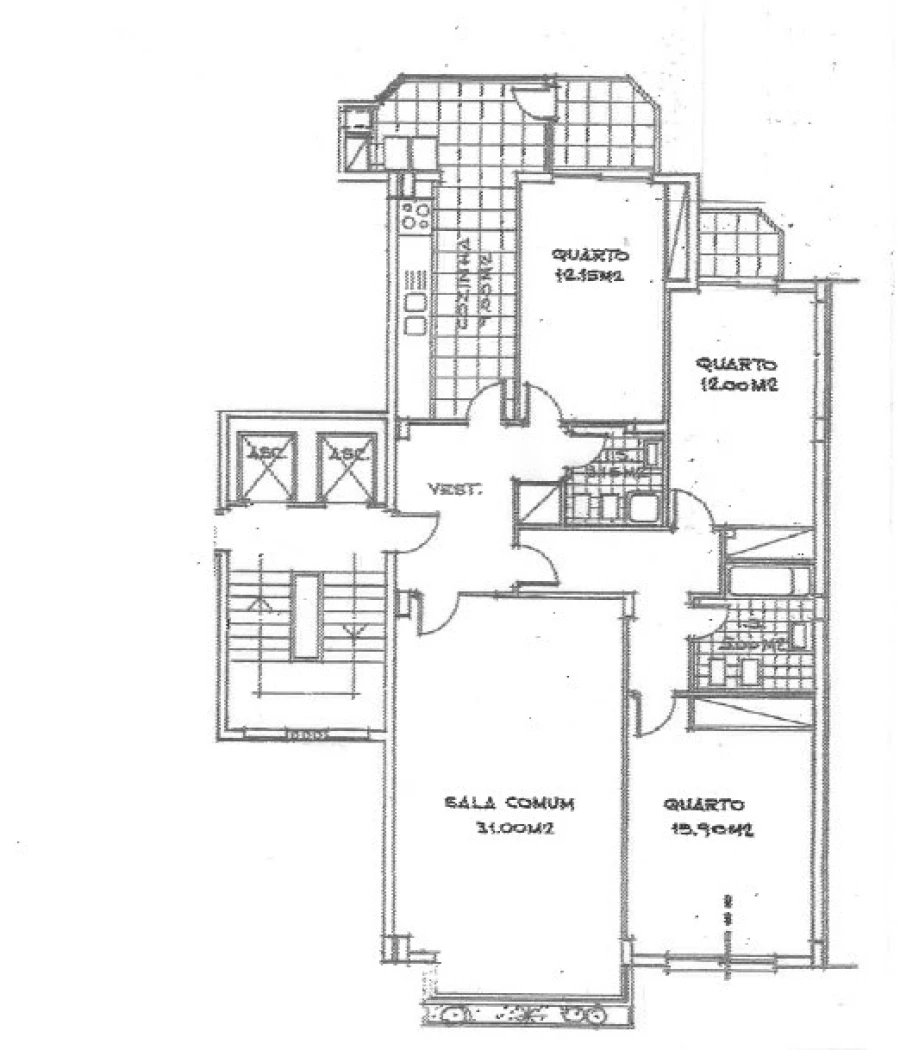 Apartamento T3 para Venda em São Domingos de Benfica Planta 1