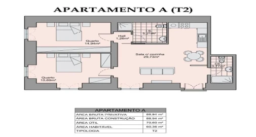 Apartamento T2 para Venda em Vila Real de Santo Antonio