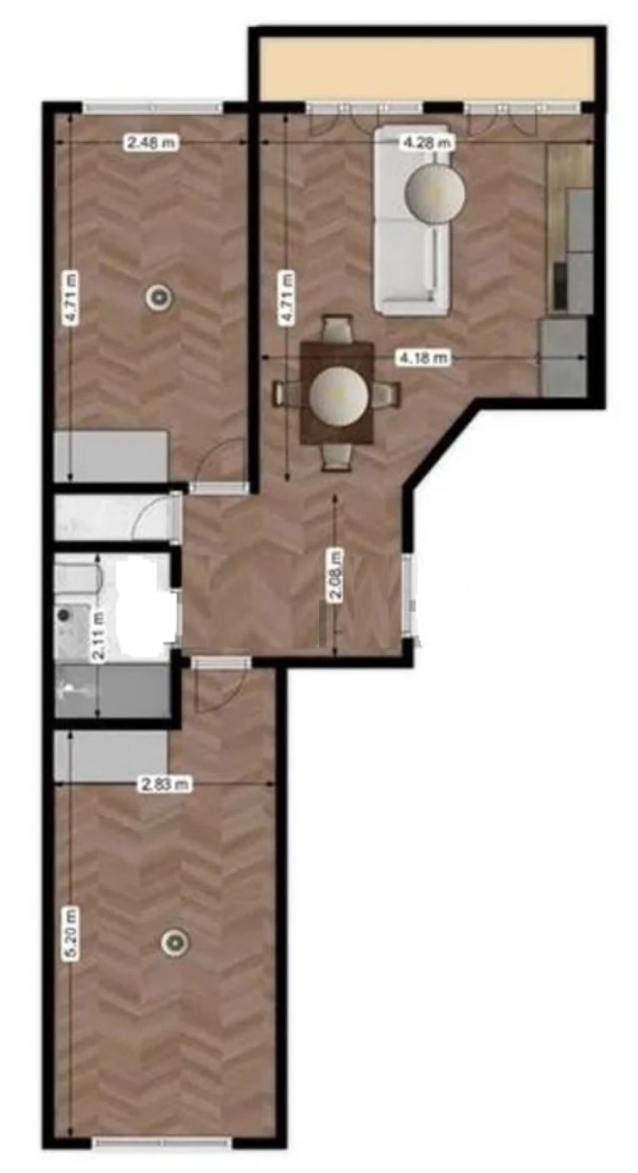 Apartamento T2 para Venda em São Vicente Planta 1