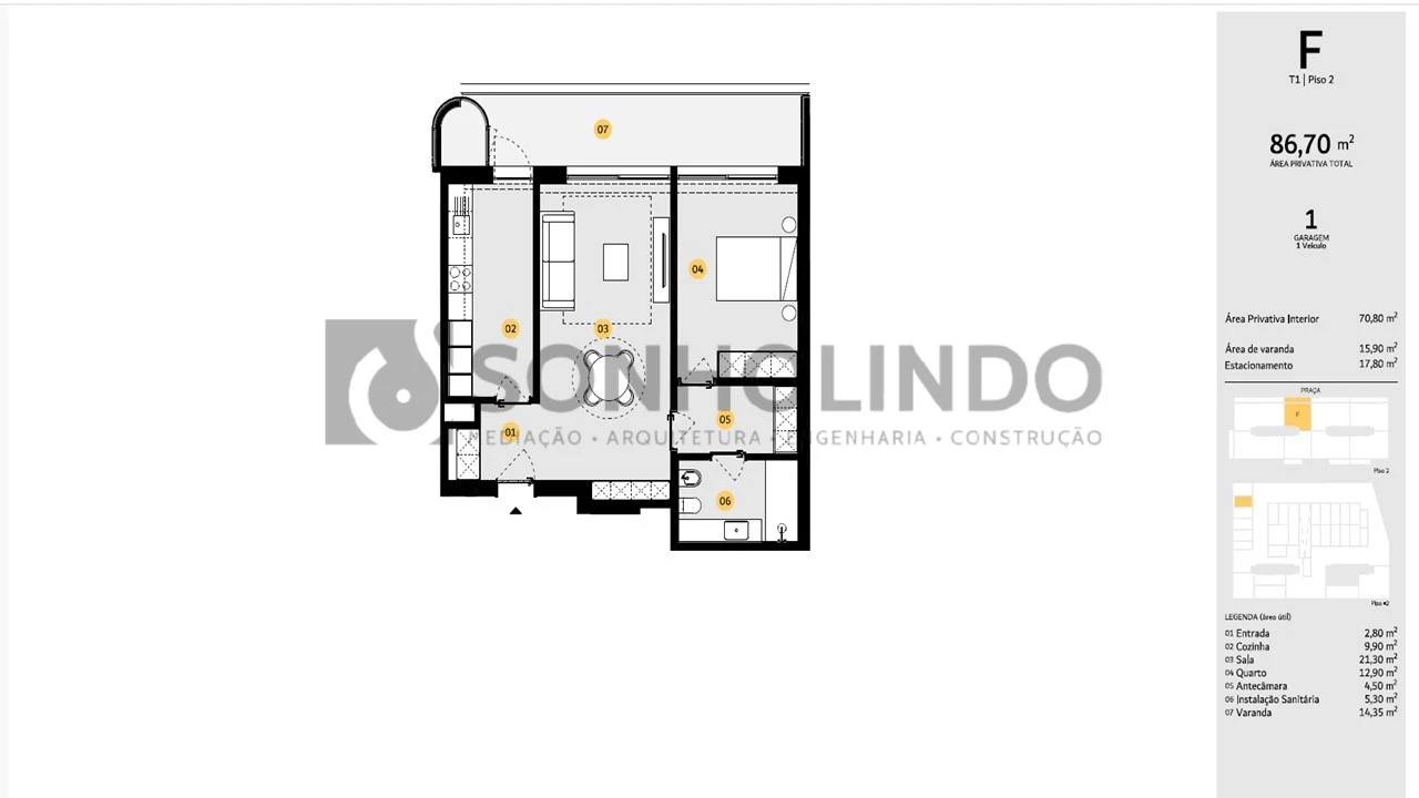 Apartamento T1 para Venda em Cidade da Maia Foto 28