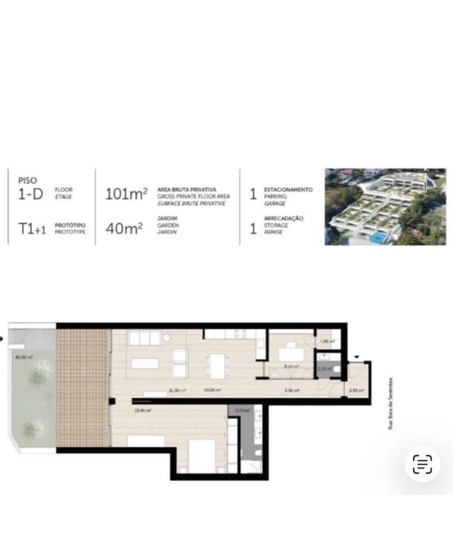 Apartamento T2 para Venda em Sesimbra (Santiago) Planta 1
