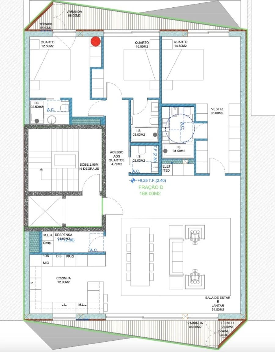 Apartamento T3 para Venda em Glória e Vera Cruz Planta 1