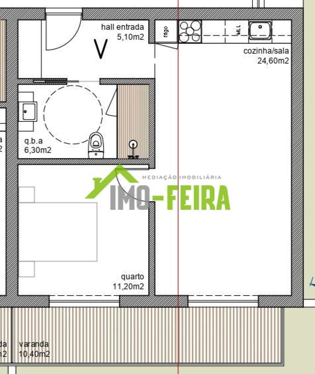 Apartamento T1 para Venda em São João de Ver Foto 14