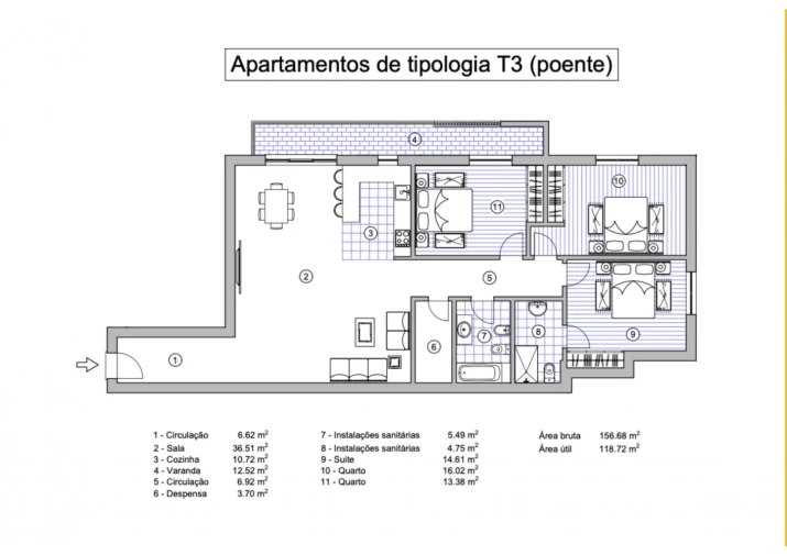 Apartamento T3 para Venda em Loule (São Sebastião) Foto 6