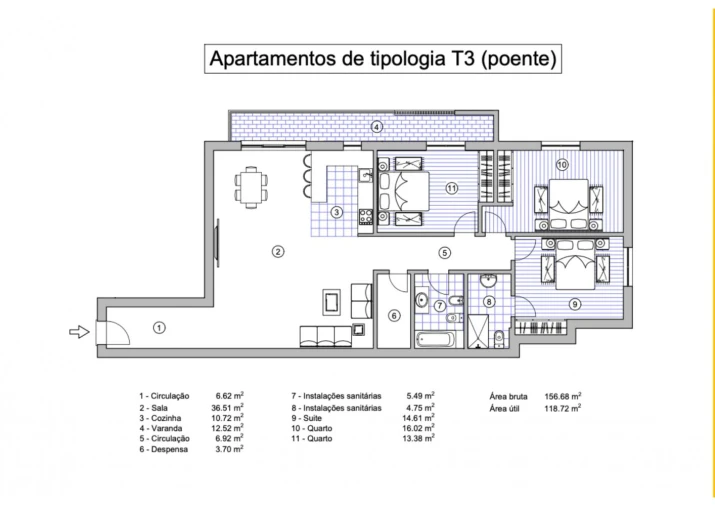 Apartamento T3 para Venda em Loule (São Sebastião) Foto 6