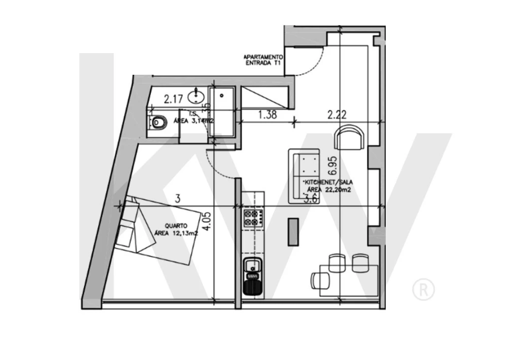 Apartamento T1 para Arrendamento em Avenidas Novas Foto 27