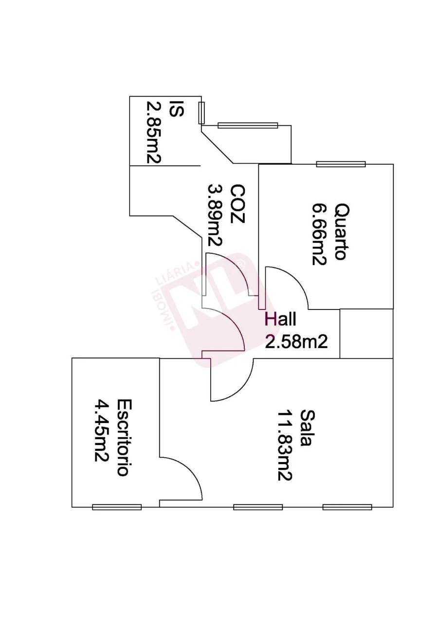 Apartamento T2 para Venda em Santa Maria Maior Planta 1