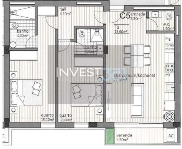 Apartamento T2 para Venda em Paranhos Foto 7