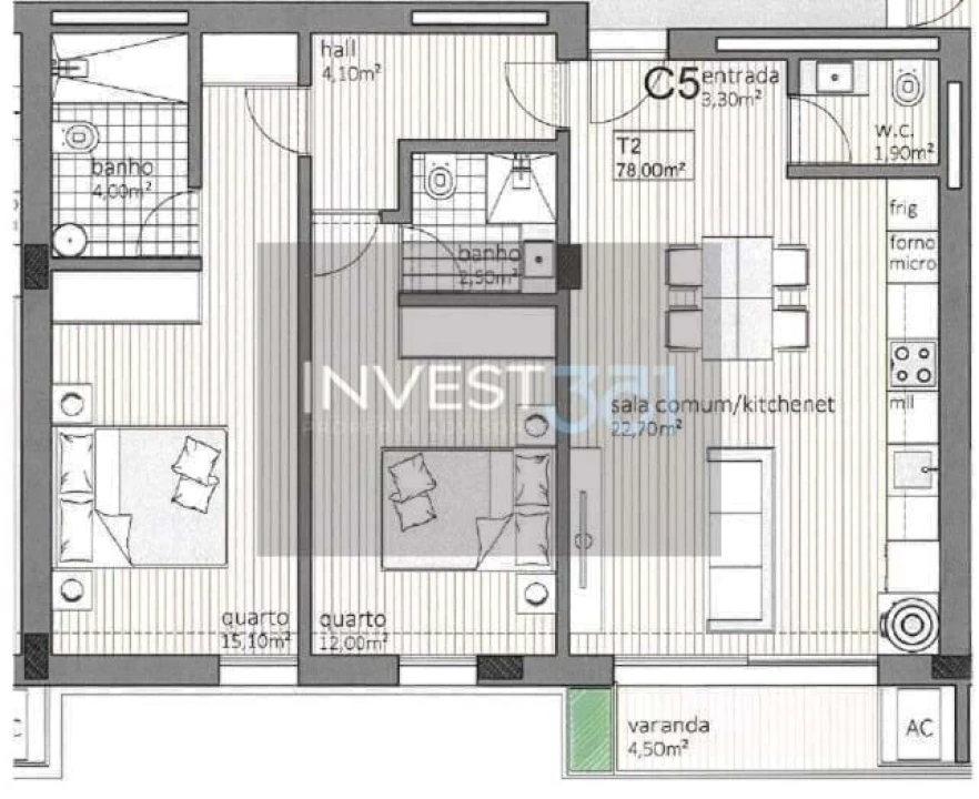 Apartamento T2 para Venda em Paranhos Foto 7