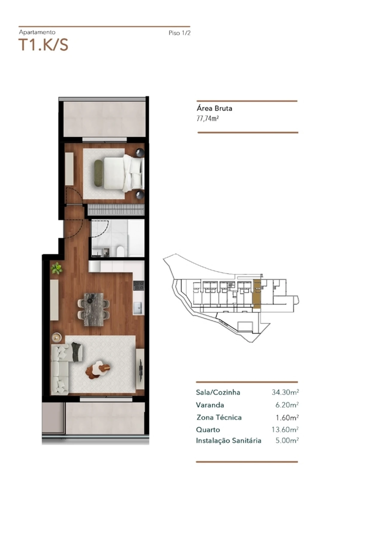Apartamento T1 para Venda em Imaculado Coração de Maria Foto 5