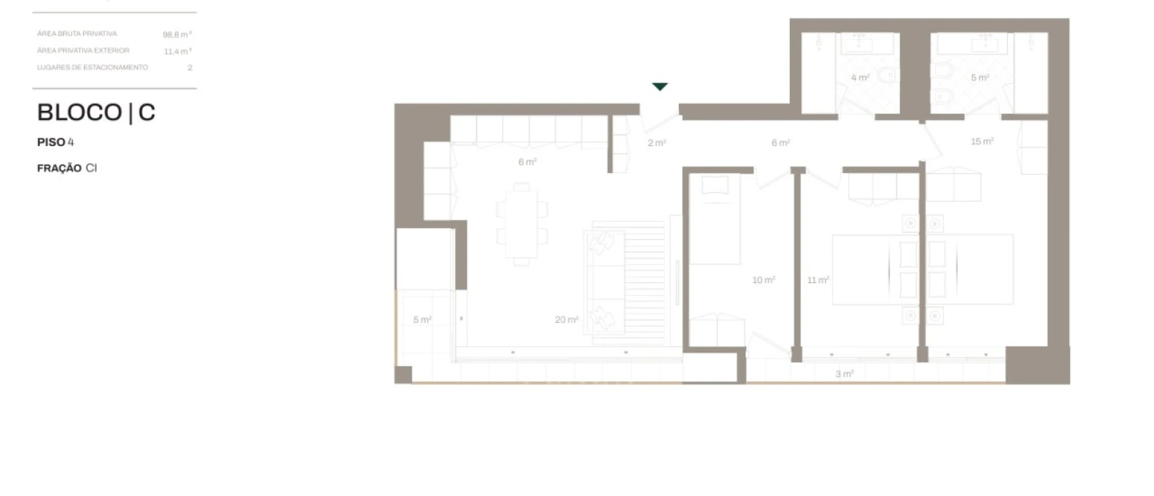 Apartamento T3 para Venda em Santa Marinha e São Pedro da Afurada Foto 19