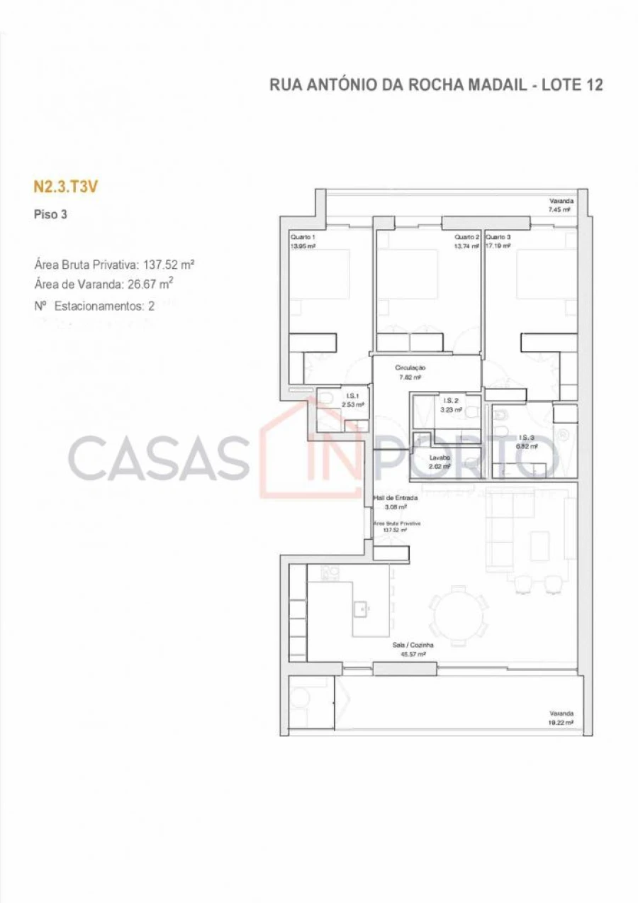 Apartamento T3 para Venda em Glória e Vera Cruz Foto 18