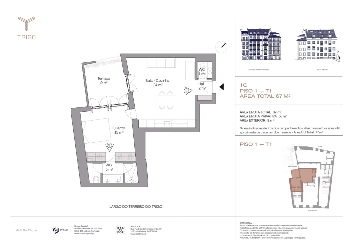 Apartamento T1 para Venda em Santo António Planta 1