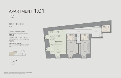Apartamento T2 para Venda em Misericórdia