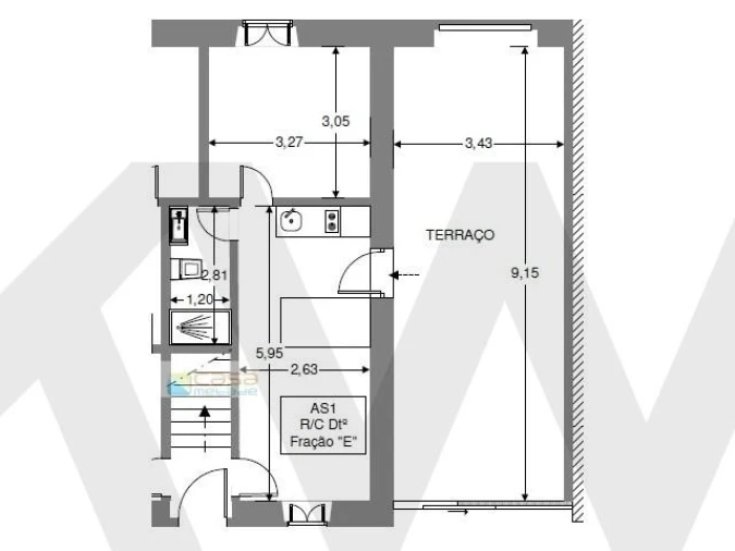 Apartamento T1 para Venda em Alvalade Foto 2