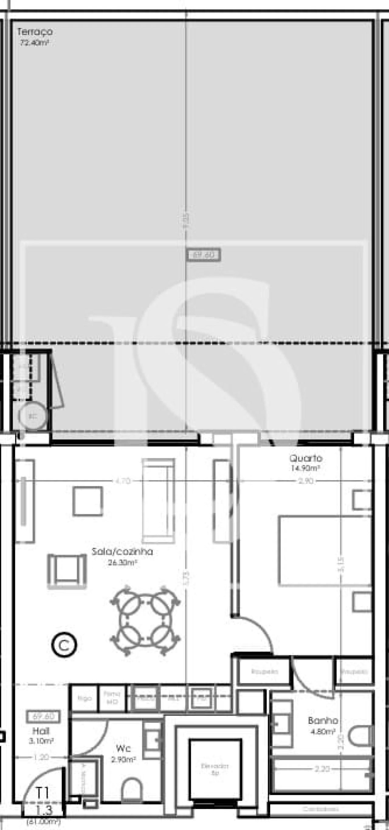 Apartamento T1 para Venda em São Felix da Marinha Foto 22