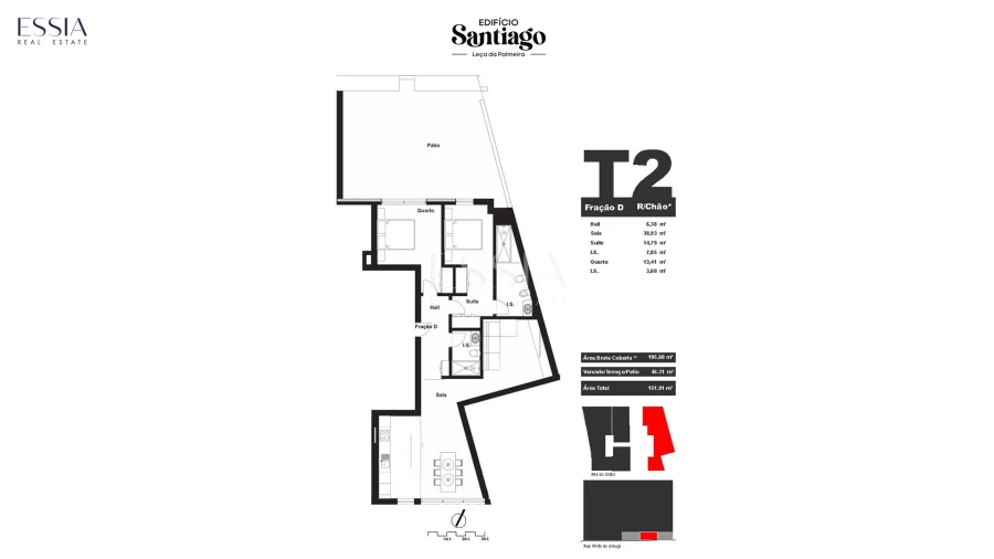 Apartamento T2 para Venda em Matosinhos e Leça da Palmeira Planta 1