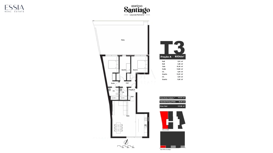 Apartamento T3 para Venda em Matosinhos e Leça da Palmeira Planta 1