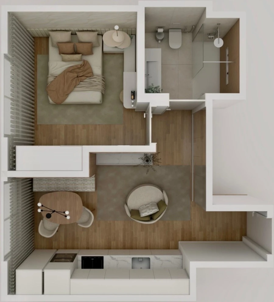 Apartamento T1 para Venda em Póvoa de Varzim, Beiriz e Argivai Planta 1