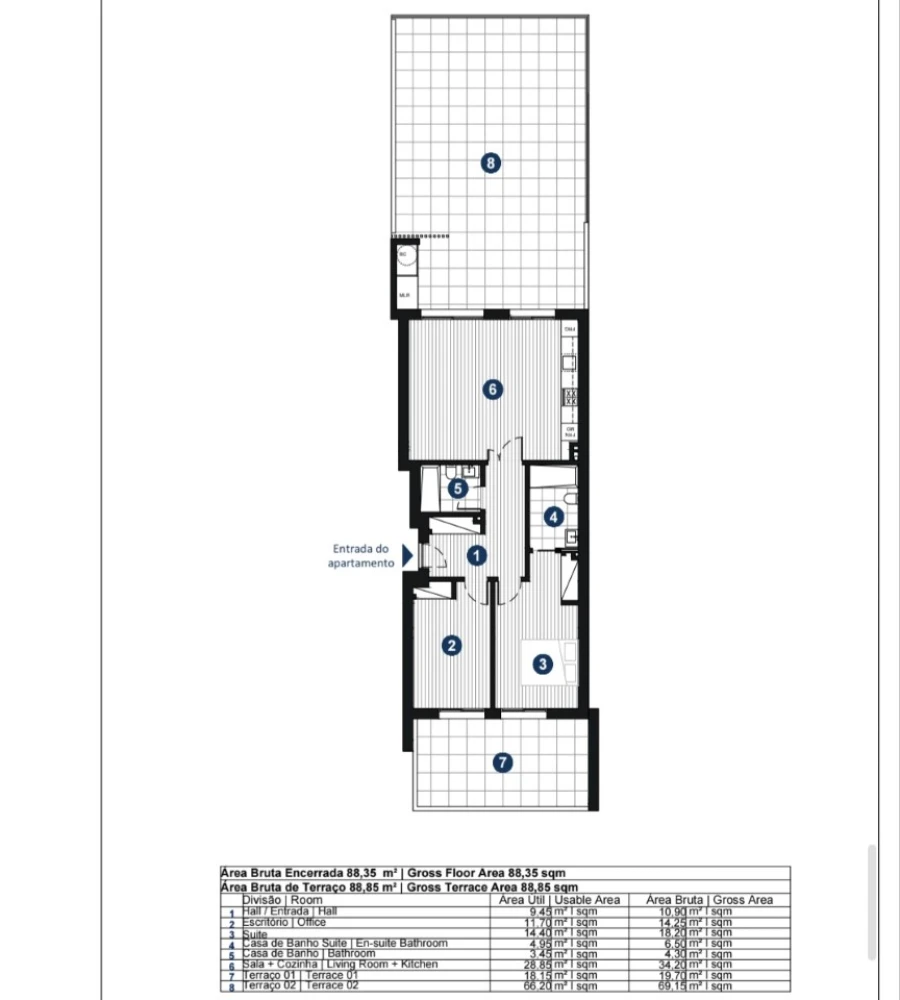 Apartamento T2 para Venda em Portimão Planta 1