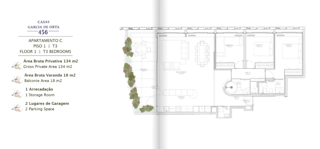 Apartamento T2 para Venda em Aldoar, Foz do Douro e Nevogilde Planta 3