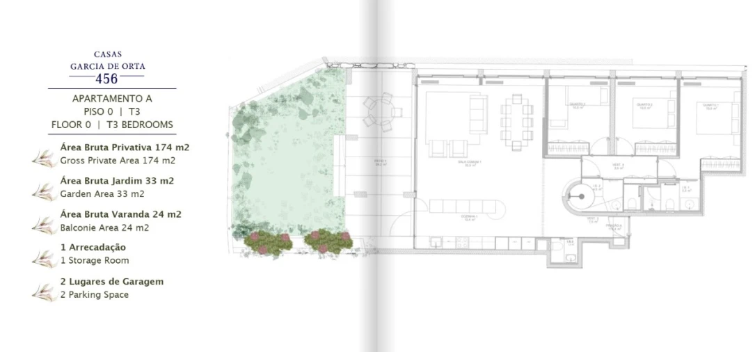Apartamento T3 para Venda em Aldoar, Foz do Douro e Nevogilde Planta 1