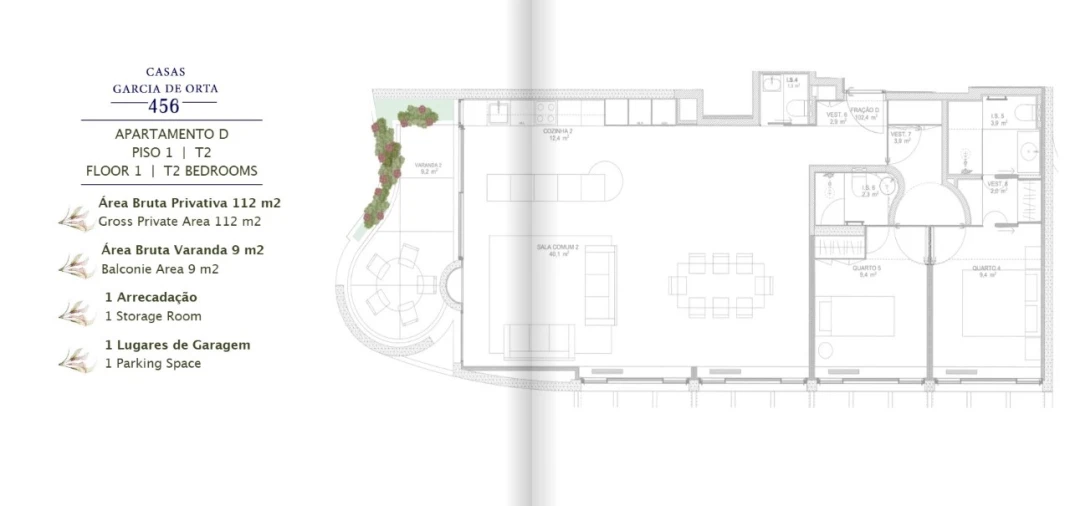 Apartamento T3 para Venda em Aldoar, Foz do Douro e Nevogilde Planta 2