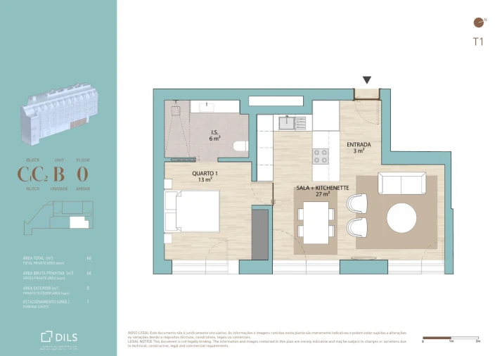 Apartamento T1 para Venda em Marvila Planta 1