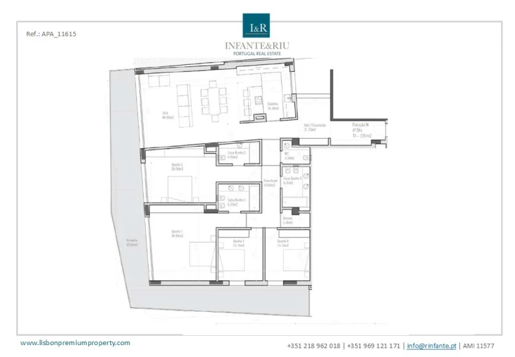 Apartamento T4 para Venda em Barreiro e Lavradio Planta 1