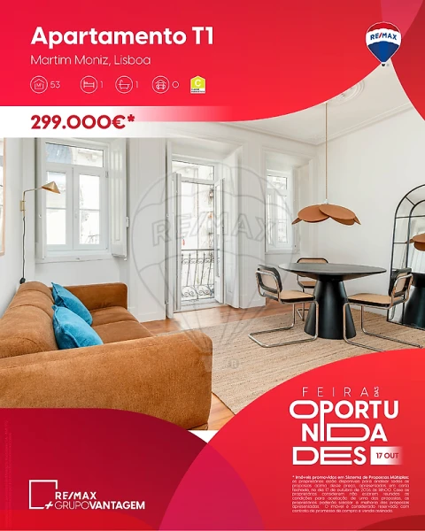 Apartamento T1 para Venda em Santa Maria Maior