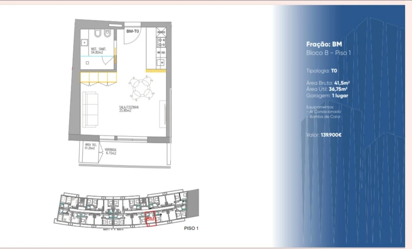 Apartamento T0 para Venda em Gualtar Foto 9