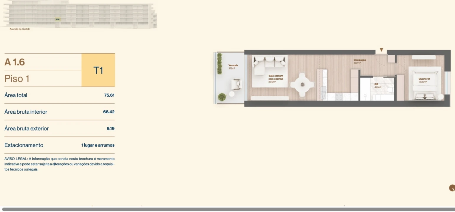 Apartamento T1 para Venda em Vila do Conde Foto 16