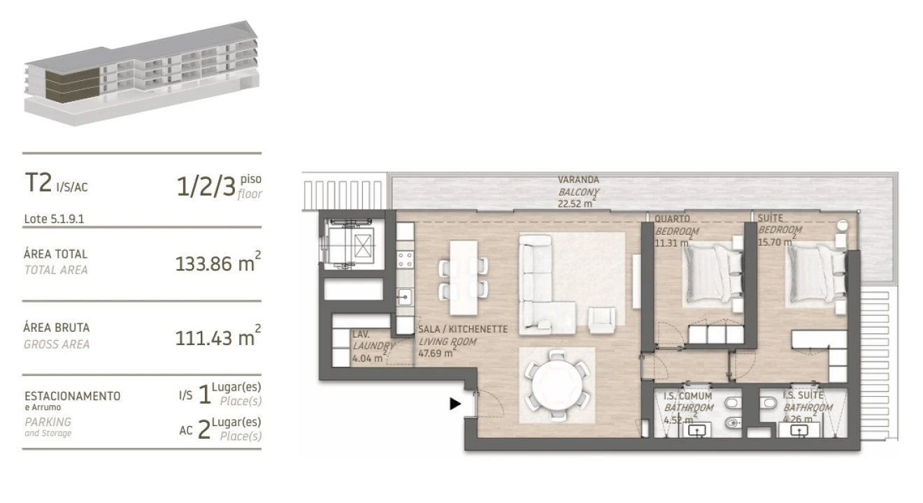 Apartamento T2 para Venda em Quarteira Foto 2