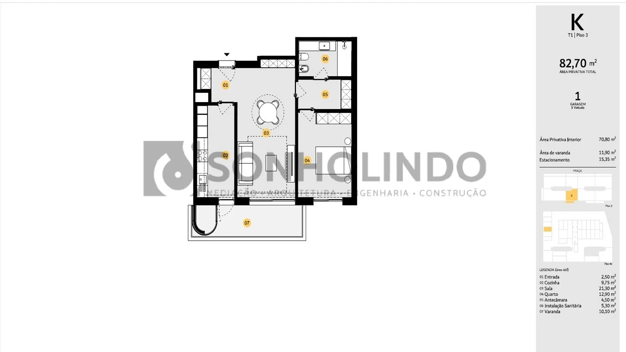 Apartamento T1 para Venda em Cidade da Maia Foto 28
