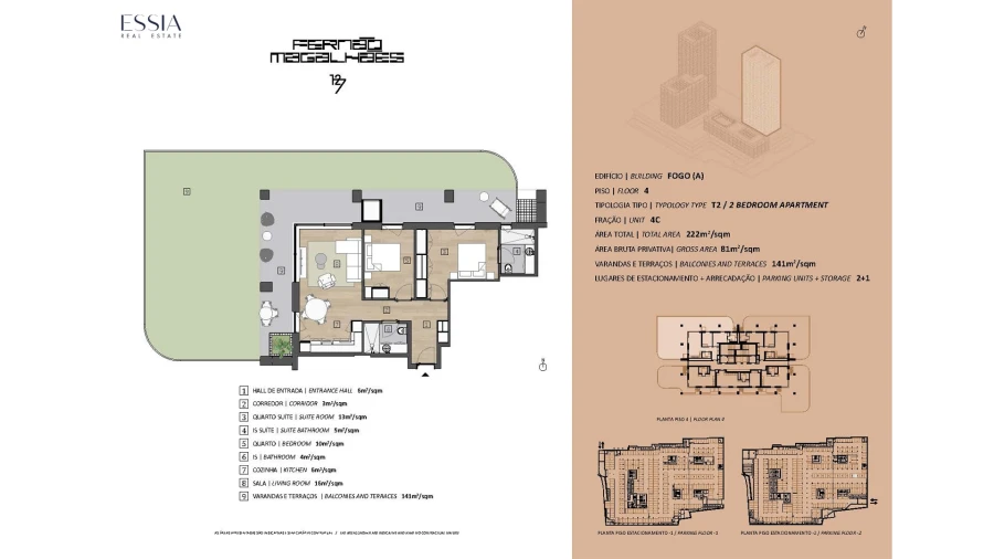 Apartamento T2 para Venda em Bonfim Planta 1