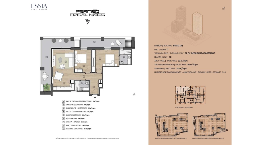 Apartamento T2 para Venda em Bonfim Planta 1