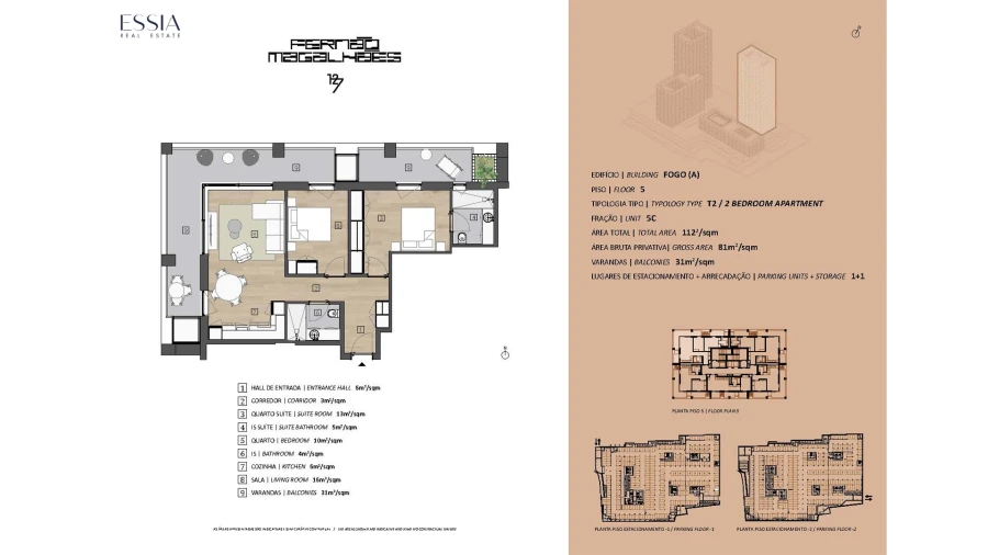Apartamento T2 para Venda em Bonfim Planta 1