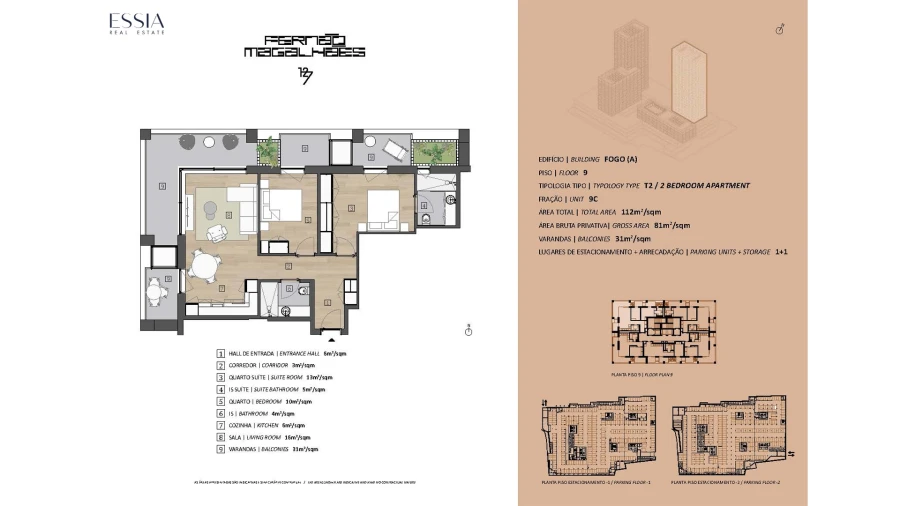 Apartamento T2 para Venda em Bonfim Planta 1