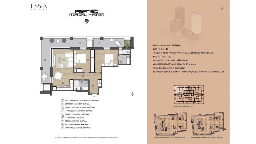 Apartamento T2 para Venda em Bonfim Planta 1