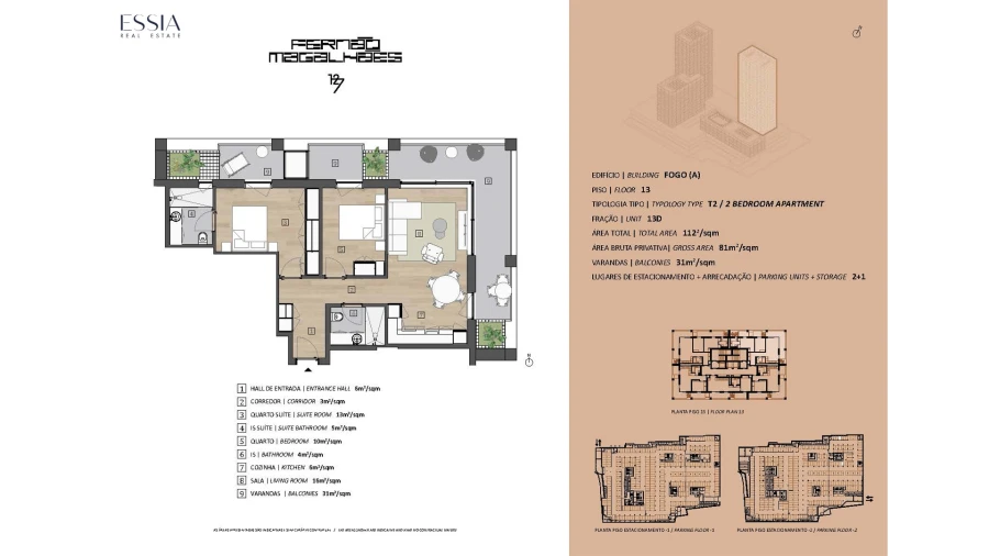 Apartamento T2 para Venda em Bonfim Planta 1