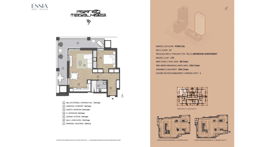 Apartamento T1 para Venda em Bonfim Planta 1