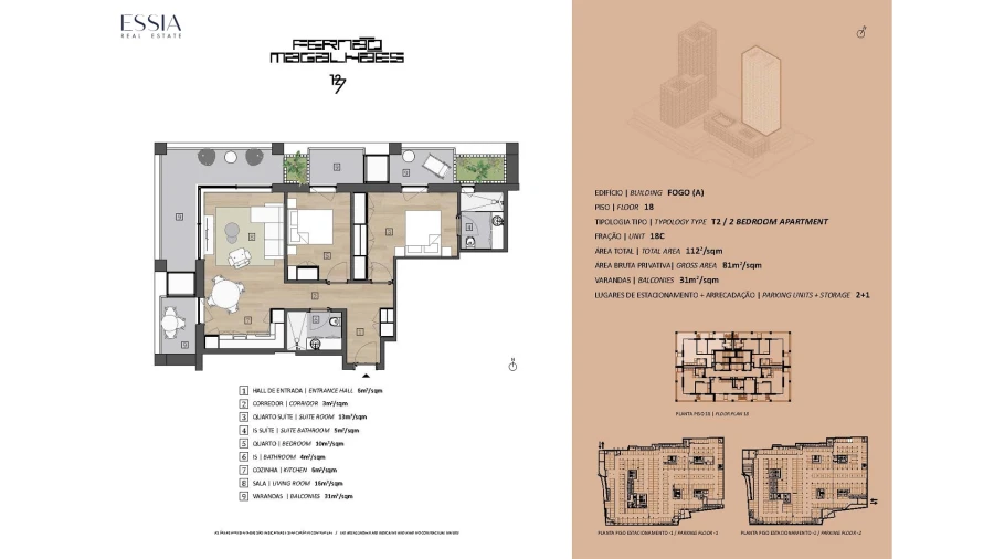 Apartamento T2 para Venda em Bonfim Planta 1
