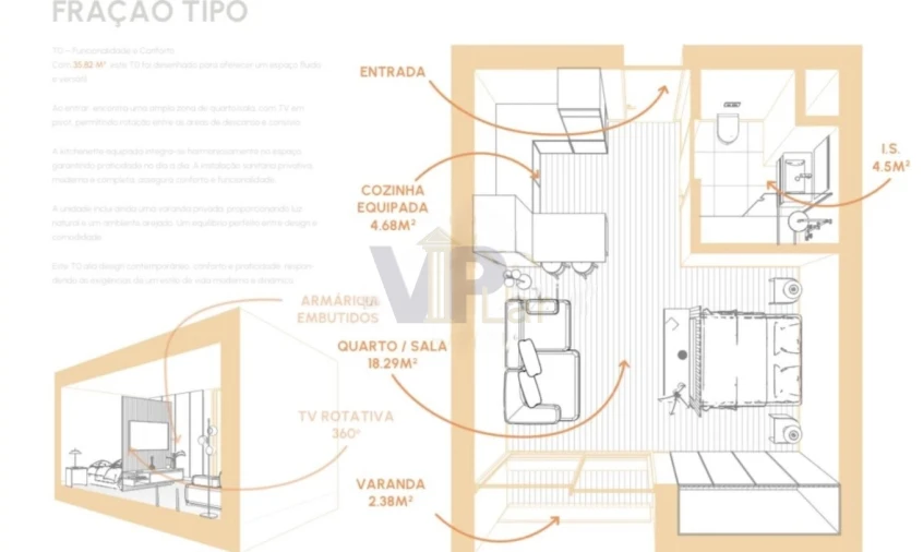 Apartamento T0 para Venda em Paranhos Foto 11