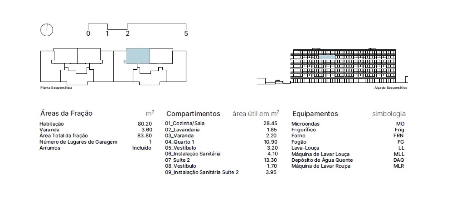 Apartamento T2 para Venda em Matosinhos e Leça da Palmeira Planta 2