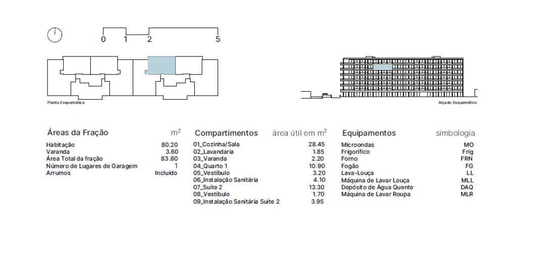 Apartamento T2 para Venda em Matosinhos e Leça da Palmeira Planta 2
