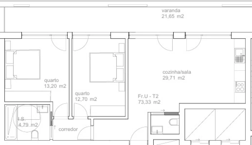 Apartamento T2 para Venda em Tondela e Nandufe Planta 1