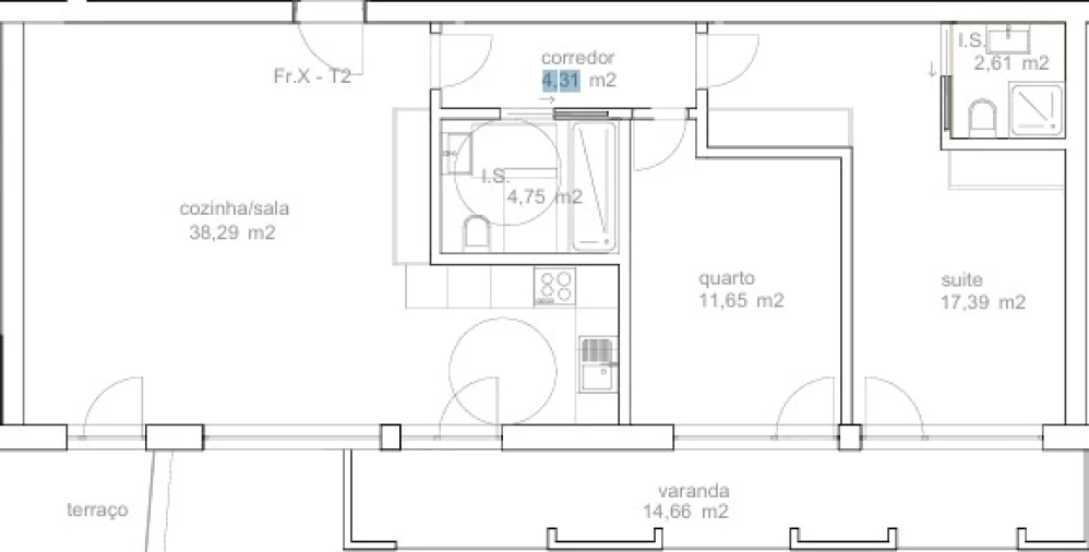 Apartamento T2 para Venda em Tondela e Nandufe Planta 1