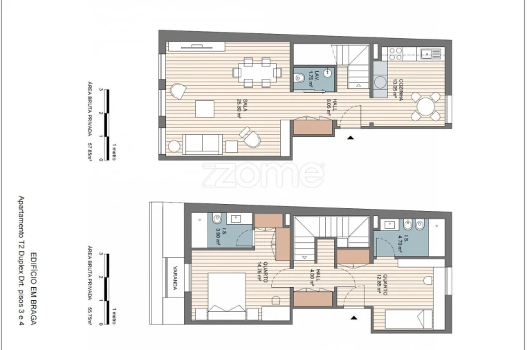 Apartamento T2 para Venda em Braga (São José de São Lázaro e São João do Souto) Planta 1